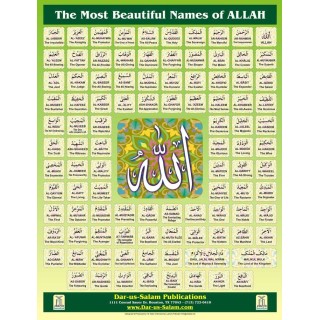 Names of Allah Poster (English, Large) | Shop Dar-us-Salam