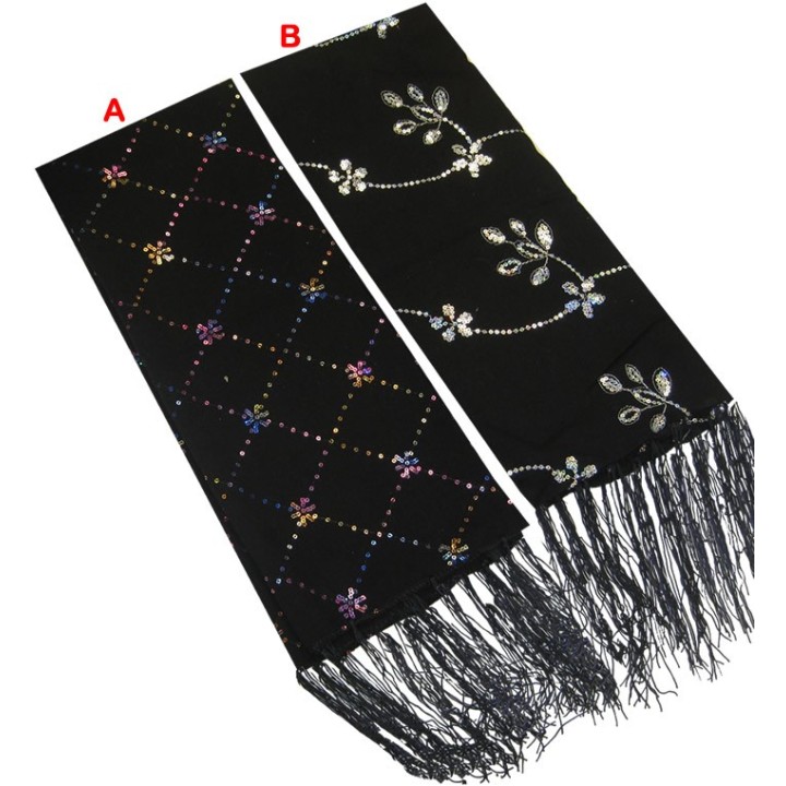 Black Hijab with Diamond Trim | Order Now at Dar-us-Salam