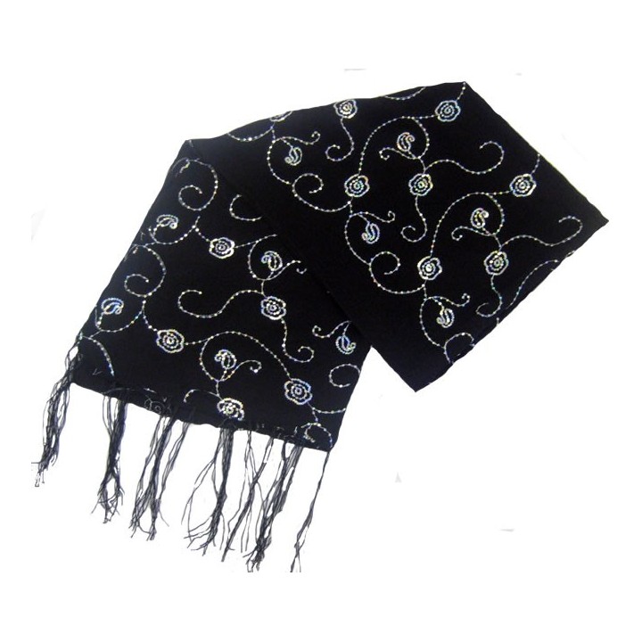 Black Hijab with Diamond Trim | Order Now at Dar-us-Salam