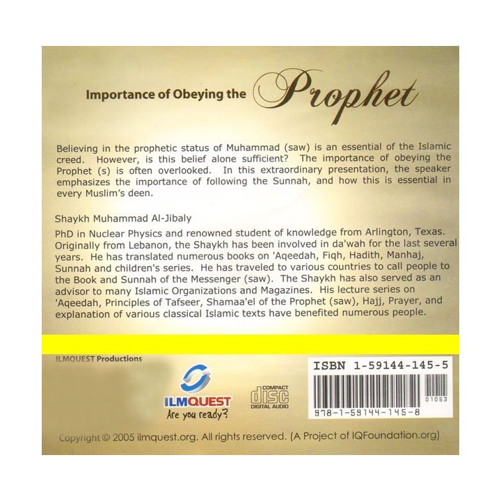 Importance of Obeying the Prophet (CD)