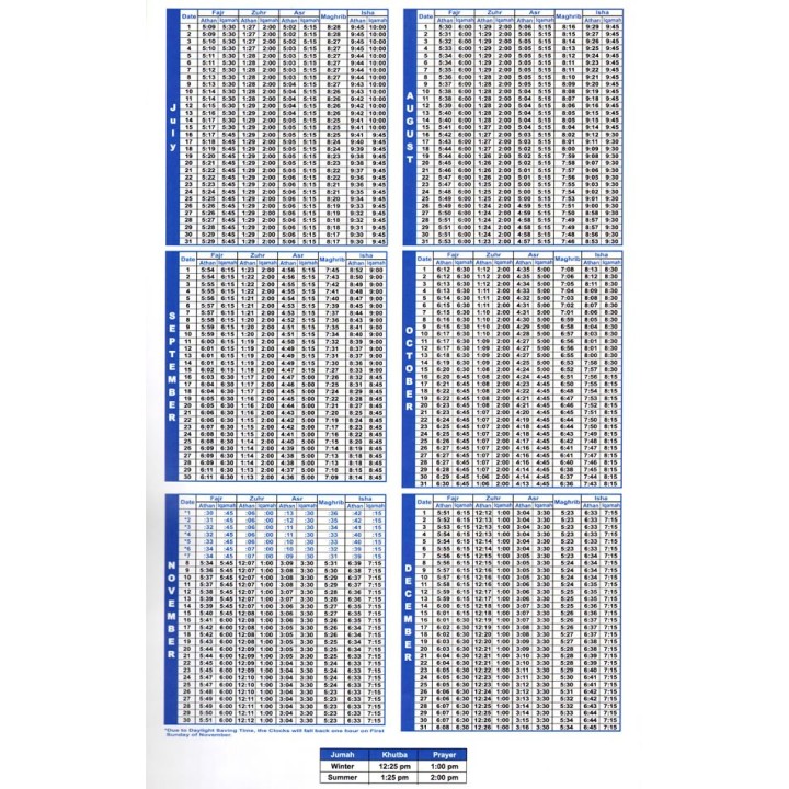 Perpetual Prayer Timings For Specific Zip Code