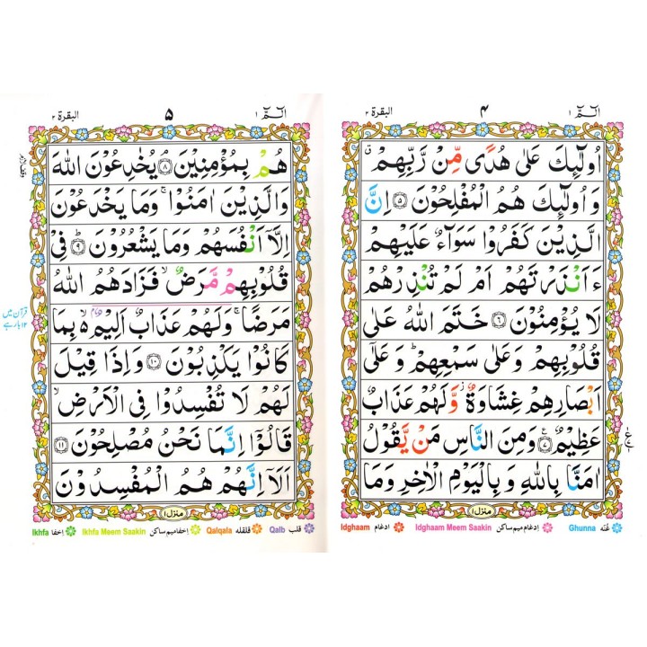 30 Separate Parts with Color Coded Tajweed Rules (9-Line Sipara Set 247)