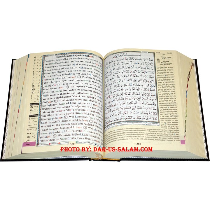 Tajweed Quran with English & Transliteration مصحف التجويد