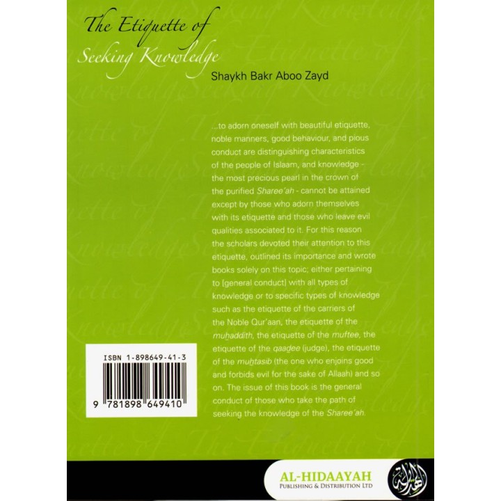 Etiquette of Seeking Knowledge آداب طلب العلم | Buy Book