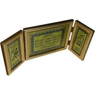 3-Pane Golden Picture Frame Decor | Order at Dar-us-Salam