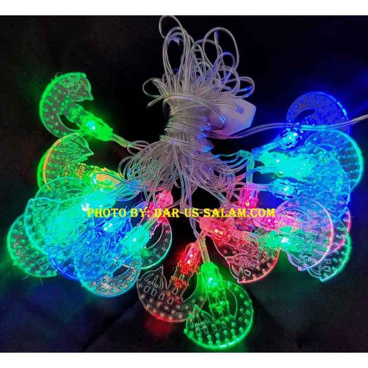 20 Crescent Masjid String Lights | Islamic Decor at Dar-us-Salam