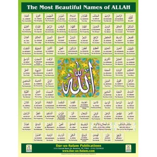 Names of Allah Poster (English, Small) | Wall Art | Dar-us-Salam
