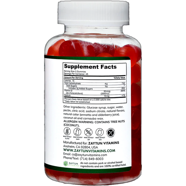 Halal Vitamin D3 2000IU Gummies | Buy it at Dar-us-Salam