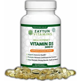 Halal Vitamin D3 5000 IU (180 Softgels) | Buy the Sunshine Vitamin