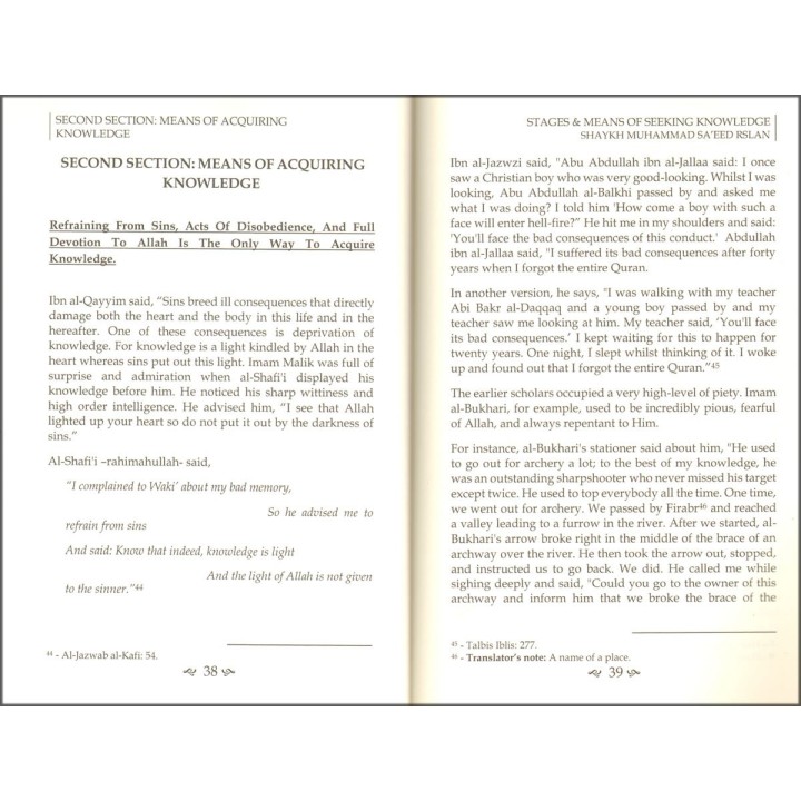 Stages & Means of Seeking Knowledge | Buy at Dar-us-Salam